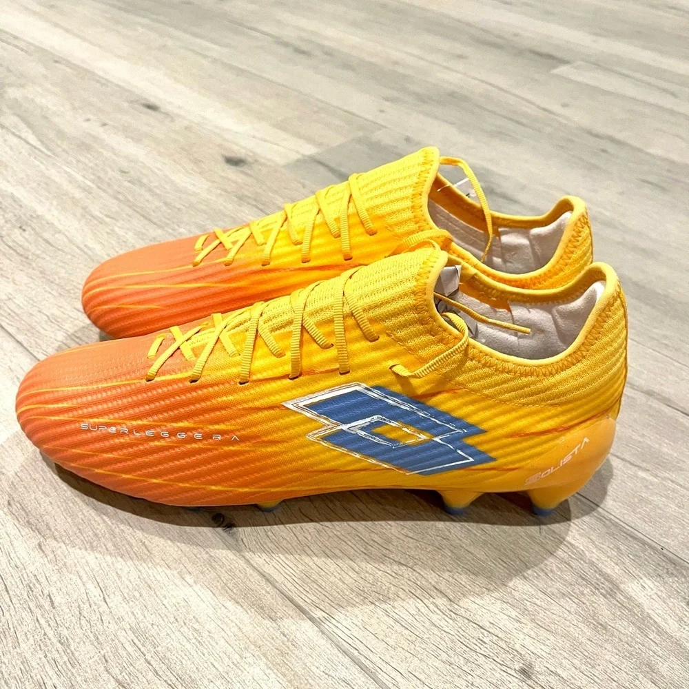 Solista 200 IX FG Lotto Soccer Cleats orange/yellow new in box size 10.5 Unisex